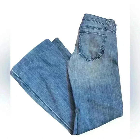 Rich And Skinny Womens Flare Denim Jeans  Low Rise Light Wash Blue Size 28 - Picture 1 of 8